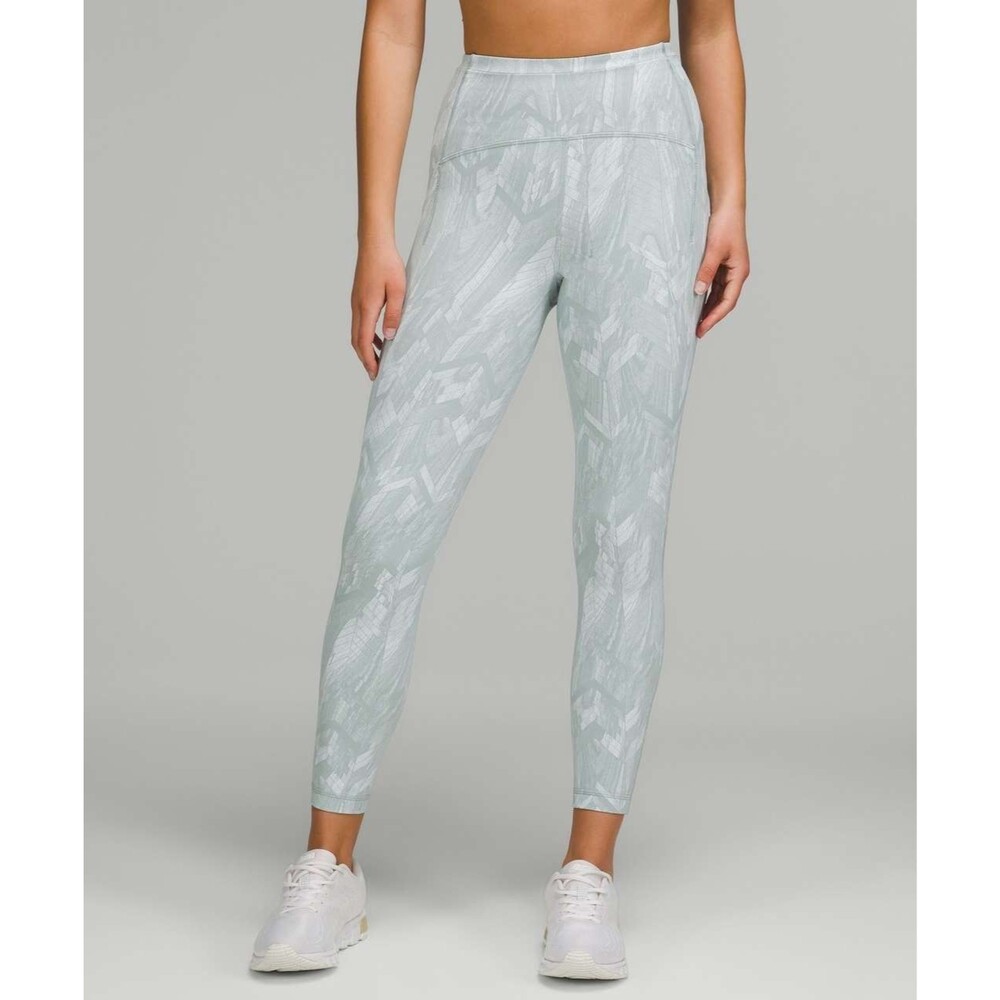Lululemon Swift Speed High-Rise Tight 28" Leggings Chevron Silver Blue White 8